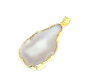Colgante de Ágata en Rodajas con Estilo, Forma Elegante, Chapado en Oro de 18K, Metal de Latón, Joyería de Moda para Mujer, Venta al por Mayor - Product Image 1