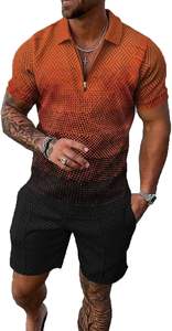 Men's Breathable Solid Color Casual Shorts Short Sleeve <b>T</b>-<b>shirt</b> Set with Customized Color Logo Printed Design for <b>Winter</b> Season - Product Image 5