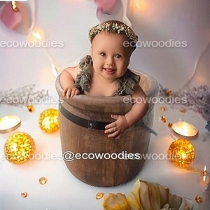 Lit et bols modernes écologiques faits à la main pour bébé accessoires confortables en bois de photographie de nouveau-né pour parc et salon - Product Image 5