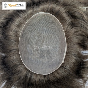 Qualité supérieure REGENT Full Lace 100% Remy Cheveux Indiens Toupet Main Attachée Vague Naturelle et Style Droit Disponible Stock Hommes - Product Image 1