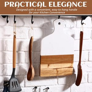 Juego de tablero de bambú de acacia de mármol blanco grande personalizado moderno de la mejor calidad, precio razonable, vajilla de cocina, caja de fabricante indio - Product Image 2