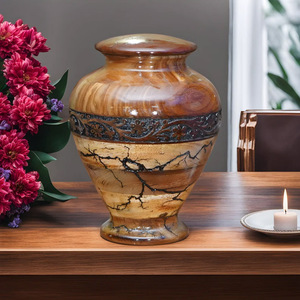 Hermoso diseño de madera con urna de cremación de metal con colores y tamaños personalizados para el hogar a precios al por mayor - Product Image 6