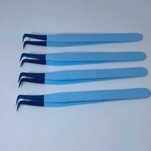 Pinzas para pestañas postizas de acero inoxidable con punta de fibra, herramientas de extensión de pestañas, antimagnéticas, de alta calidad, precisas, Nano, para cejas, arte de uñas - Product Image 6