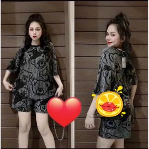 Conjunto de oso tipo para mujer Precio de fábrica Natural Odm Lavable Embalaje personalizado Fabricante de Vietnam ropa para niña 2 piezas - Product Image 4