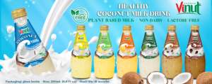 Bouteille en verre de 290 ml VINUT Lait de coco 9,8 fl oz Nata De Coco Distributeur de boissons Marque propre Lait végétalien Lait de noix - Product Image 2