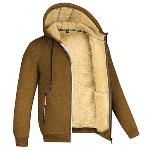 2025 High Quality Wholesale Winter <b>Men</b> <b>Sherpa</b> <b>Hoodies</b> Custom Color Zip Lightweight Anti-Wrinkle Polyester/Cotton Shell Custom - Product Image 6