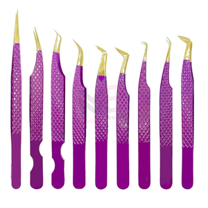 ชุดอุปกรณ์เสริมความงาม 9 ชิ้น คุณภาพสูง แหนบปลายแหลม วัสดุสแตนเลส สำหรับต่อขนตา - Product Image 2