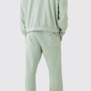 Oversized Embroidered <b>Hoodie</b> and Straight Pants Set Custom Heavyweight Cotton Oversized Tracksuits for Men - Product Image 6