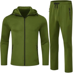 Pull à capuche avec poches pour hommes de qualité supérieure Ensemble de pantalons de sport Logo personnalisé imprimé Survêtements pour hommes de couleur unie - Product Image 1