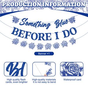 ชุดปอมปอมสำหรับงานแต่งงานปาร์ตี้สละโสดสำหรับผู้หญิงบางอย่างสีฟ้าก่อนฉันทำแบนเนอร์สำหรับเจ้าสาว - Product Image 2