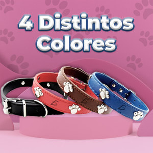 Collare per Cani in Pelle di Lusso da 15 Pollici, Design con Impronta di Zampa, Chiusura Rapida, Personalizzabile, Decorazione in Pizzo Resistente per Gatti - Product Image 3