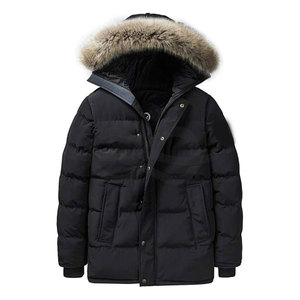 Manteau d'hiver pour hommes imperméable coupe-vent fourrure à capuche épaissir longue parka doudoune pour la protection contre le froid - Product Image 1