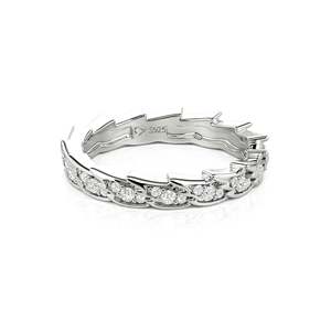 Bague de mariage Jeulia en zircon plaqué rhodium avec ailes d'ange pour femme - Product Image 1
