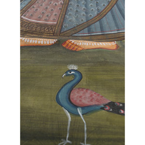 Art mural et tapisserie en coton doré Pichwai, design scénique bohème de Noël pour la décoration de chambre - Product Image 3