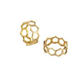 Rond de serviette en laiton doré gaufré à motif de fleurs Rond de serviette en laiton antique bon marché Anneaux de serviette monogrammés - Product Image 5