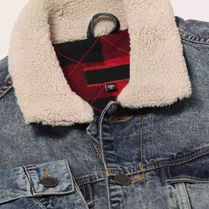 Veste en denim tissé pour homme de qualité supérieure, de qualité premium, pour l'automne, respirante, col montant, logo frontal, à capuche, vintage - Product Image 1