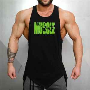 Débardeur d'entraînement de gymnastique d'été à design unique pour hommes, respirant 94% coton 6% Spandex, coupe ajustée, haut sans manches à côtes musculaires - Product Image 3