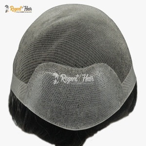 Gran stock de REGENT Gulf Plus trama atada a mano onda Natural onda de agua estilo recto tupé de pelo indio para hombres - Product Image 5