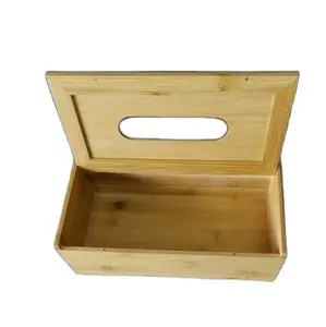 Boîte de papier de soie en bois avec autocollant collant la forme de rectangle de conception florale meilleure qualité pour l'organisation à bas prix