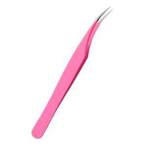 Pinces à épiler pour extensions de cils en acier inoxydable rose et blanc à pointe en fibre par Sevmek Pointed Volume Lash Grip - Product Image 2