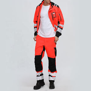 High Quality Reflective Nylon Short Sleeve Work Coverall Zip Reflective Working <b>Uniform</b> Wear-Resistant Workwear - Product Image 3