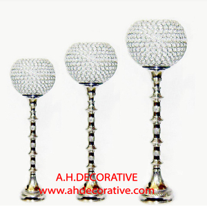 Decoración para fiesta de boda, portavelas de cristal y florero para decoración de suelo de boda, candelero hecho a mano de aluminio - Product Image 3