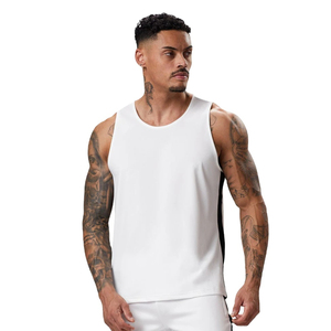 เสื้อแขนกุดผู้ชายเสื้อแขนกุดสำหรับออกกำลังกายฟิตเนสสีเขียวฤดูร้อน - Product Image 1