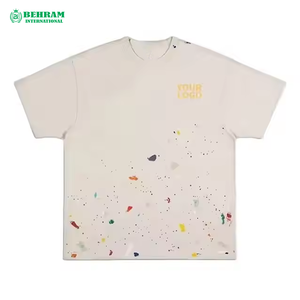 Men's Casual Loose Fit Heavy <b>Weight</b> 100% Cotton Oversized T-Shirt in Black & White Breathable & Eco-Friendly High Quality - Product Image 4