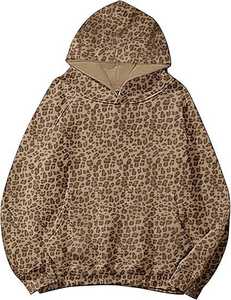 Sudadera con Capucha de Felpa 100% Algodón, Estampado de Leopardo Personalizado OEM, Manga Larga, Estilo Vintage, Impresión DTG, Corte Regular, Cierre de Cremallera, Transpirable para Invierno - Product Image 6