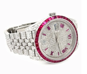 Reloj Deportivo Analógico de Lujo, Estilo Hip Hop, Joyería Fina, Hecho a Mano con Diamantes Moissanite de Alta Calidad, Unisex, Acero Inoxidable y Cuero, a la Moda - Product Image 3