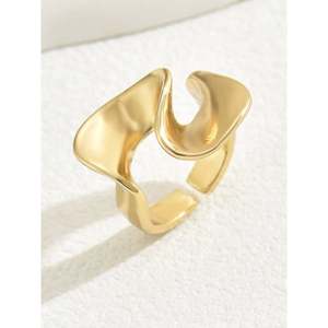 Anello Vintage alla Moda in Acciaio Inossidabile Placcato 18K con Intarsio a Forma di Occhio, Stile Street Elegante per Occasioni di Festa - Product Image 3