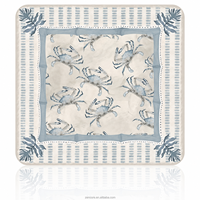 Tapis de Mahjong Américain Personnalisé 31,5x31,5 pouces Antidérapant, Tapis de Jeu Imprimé Floral Coastal pour la Maison, le Club et les Fêtes