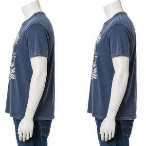 Camisetas de Cuello Redondo para Hombre, Lavadas, Comprimidas, de Algodón, con Serigrafía, Ropa Casual, Suministro al por Mayor - Product Image 4