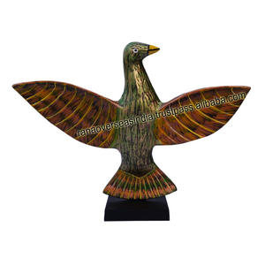 โรงงานขายส่ง Piegon ตุ๊กตารูปปั้นโลหะอลูมิเนียม Piegon ประติมากรรมบนฐานสี่เหลี่ยมสําหรับโฮมออฟฟิศตกแต่งโต๊ะโรงแรม - Product Image 1