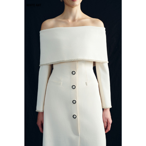 Haute qualité décontracté femmes robes longue robe femmes vêtements Layla robe rayonne Spandex tissu tissé blanc Vietnam usine - Product Image 1