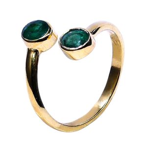 Anillo Esmeralda chapado en oro de Plata de Ley 925 - Product Image 5