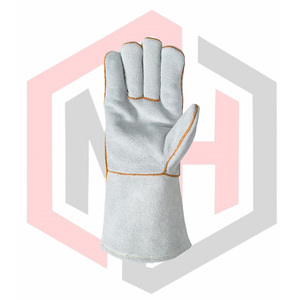 Gants de soudage texturés en cuir, résistants aux déchirures, épaisseur 7 oz, longueur 16 pouces, poignet droit, personnalisables, pour travaux à haute température - Product Image 2