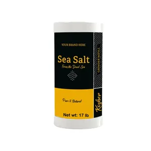 Private Label Kosher Coarse Dead Sea Salt 17lb Shaker Premium Edible Seasoning Made in USA Manufacturer Direct