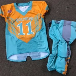 Service OEM Vente en gros de bonne qualité impression par sublimation logo personnalisé ensemble de maillots de football américain pour hommes uniformes - Product Image 4