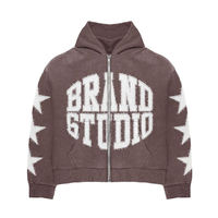 Conjunto Deportivo de Invierno Estilo Urbano con Lavado Ácido, Sudadera con Capucha y Pantalones Deportivos Acampanados con Bordado de Parches Desgastados.