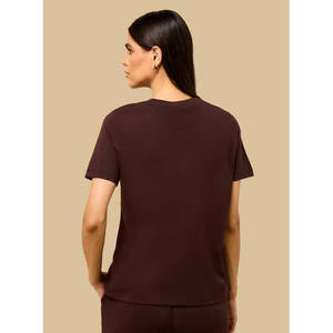 Camiseta Básica Lisa para Mujer, Manga Corta, Cuello Redondo, Corte Regular, Informal, para Uso Diario, Estilo Minimalista, Proveedor OEM - Product Image 3