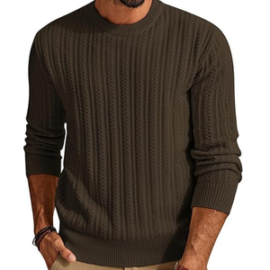 OEM Pull en tricot gaufré Pull en coton à la mode Vente en gros Logo personnalisé en vrac Tricots - Product Image 1