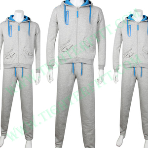 Chándal polar con cremallera y logotipo personalizado de alta calidad, conjunto de Sudadera con capucha deportiva informal transpirable de talla grande, venta al por mayor en línea impresa - Product Image 5