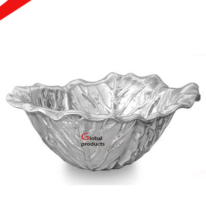 Bol de service de nourriture en aluminium doré de forme ronde en métal fini de fantaisie pour restaurant et bar d'hôtel - Product Image 3