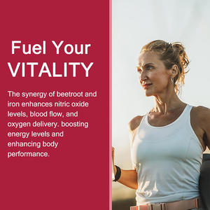 Suplemento de Gomitas de Hierro de Remolacha Orgánico Vegano Sin Gluten de Marca Privada para Energía Diaria y Apoyo Inmunológico, 60 Unidades con Logotipo Personalizado - Product Image 5