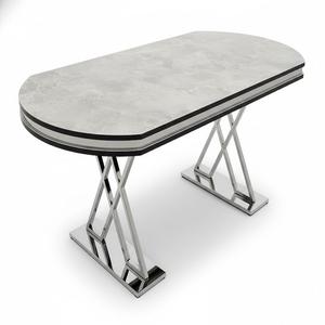 Juego de Comedor Hecho a Mano, Moderno, Extensible, 6 Sillas, Cubierta de Vidrio Templado, Patas de Metal, Construcción de Aglomerado, Ecológico - Product Image 2