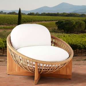 Meubles de jardin intérieurs et extérieurs en rotin durables et minimalistes modernes pour hôtel, salle à manger, villa, salon, chambre à coucher, parc - Product Image 1