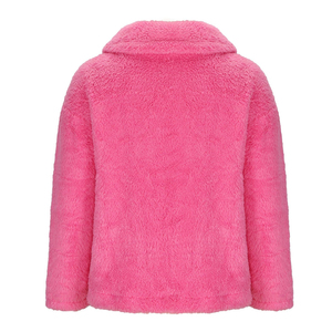 Logotipo personalizado Sherpa Polar Fleece Zip up Jacket Oink color Bordado Fleece Sherpa Invierno transpirable Cálido sharpa chaqueta de las mujeres - Product Image 3