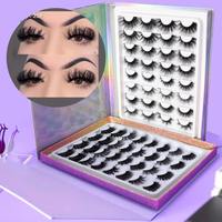 Pestañas de visón falso mate ultra negro 20 pares de pestañas postizas 3D pestañas de visón falso con caja personalizada