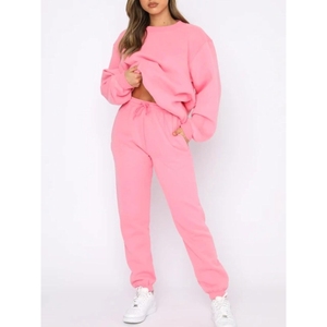 Pakistan Manufacturer Latest Design Women Tracksuit 100% Cotton Solid Color Tracksuit for women - Product Image 2